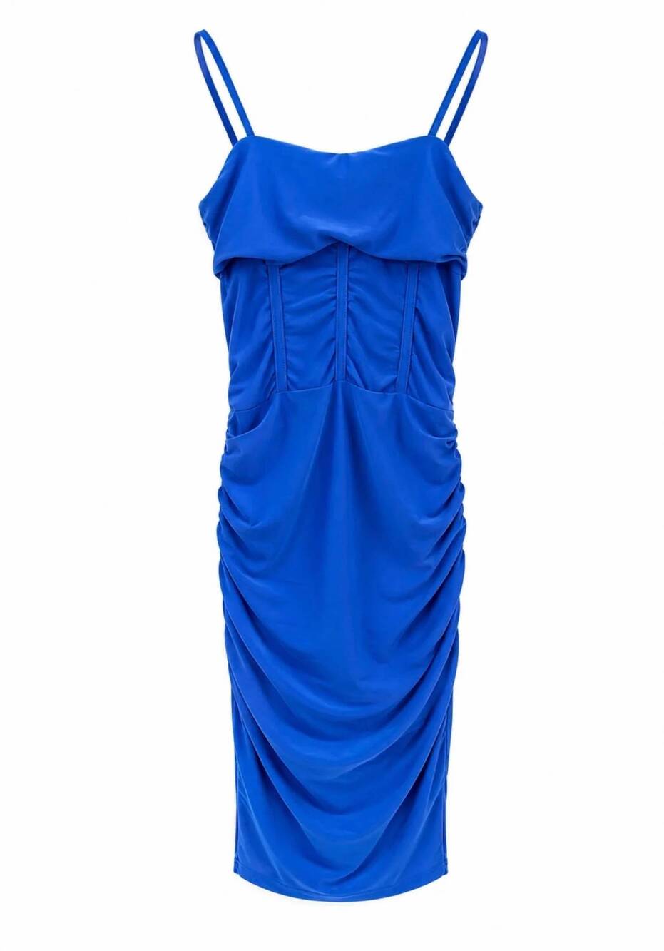 NEW CHERYL CREATIONS junior corset ruched dress in blue